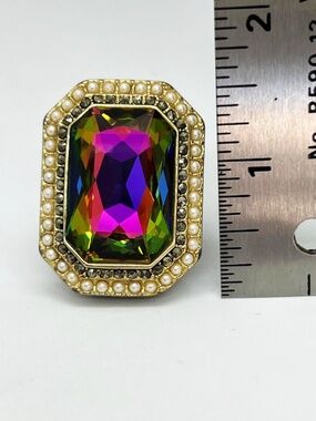 NWOT AKKAD Rainbow Ring Size 6